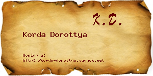 Korda Dorottya névjegykártya